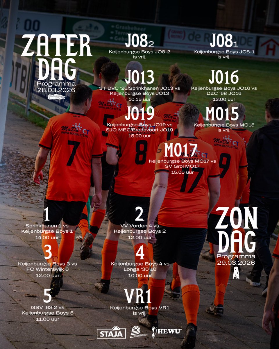 De wedstrijden van dit weekend 🫡

keijenburgseboys.nl/1/537/zo-zien-…