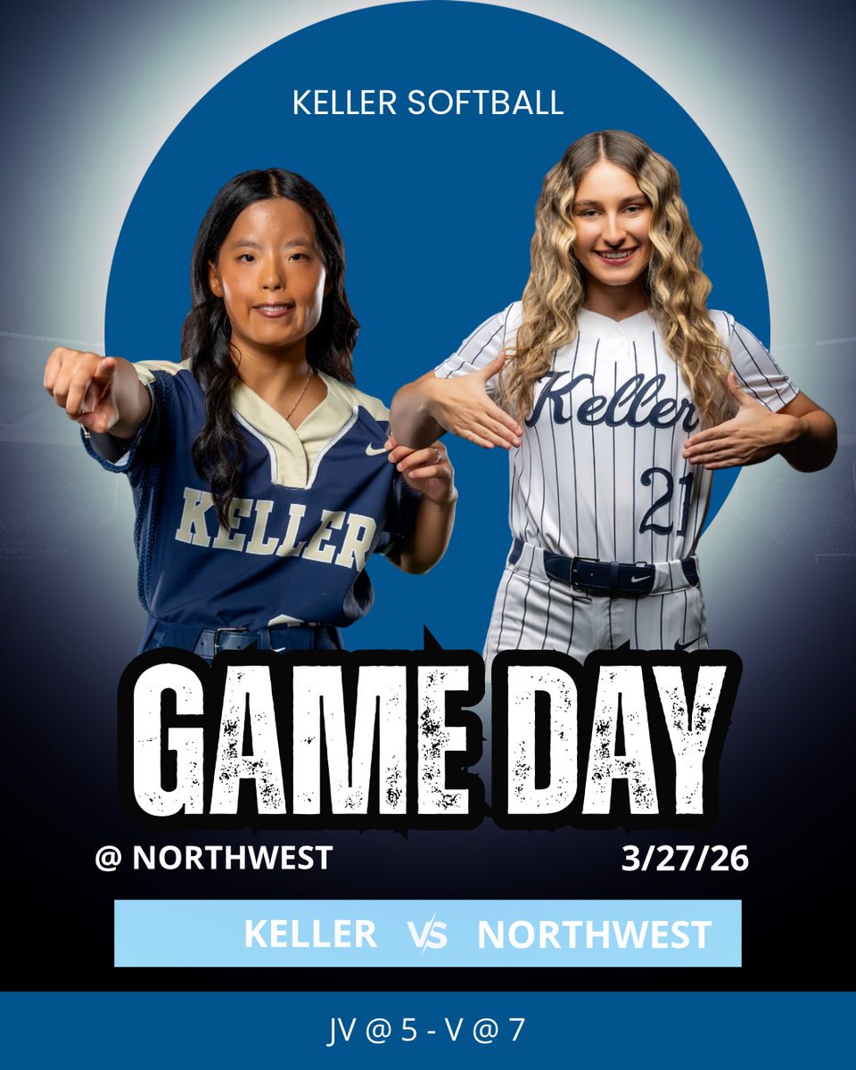 Keller_Softball's tweet photo. Game day! 🔥 
Keller 🆚 Northwest
📍Northwest 
⏰ JV @ 5 | V @ 7

#earnit #fearthespear https://t.co/pjm3vJU1X8