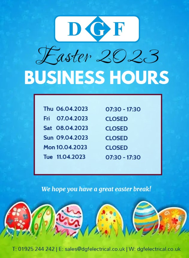 DGFelectrical's tweet photo. Easter 2026 Business Hours - https://t.co/1gpRSsCE50 https://t.co/ICYstIAEC5