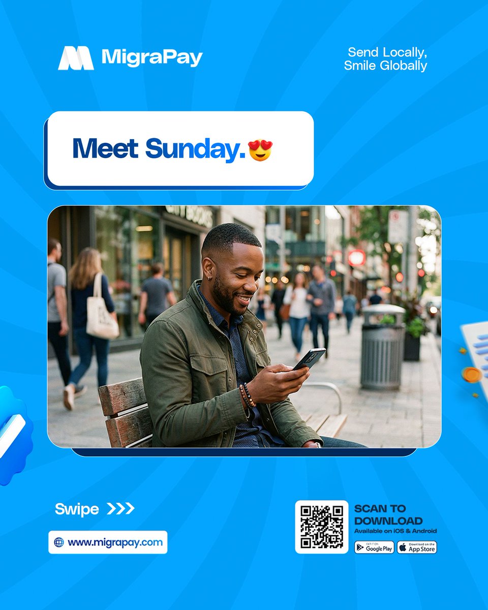 MigraPay's tweet photo. One app. Multiple countries. Seamless transfers.
Fast, reliable, and built for people who live beyond borders.
Download MigraPay today💙🌍

#MigraPay #GlobalLife #DiasporaLiving https://t.co/bUZj9cT9qN