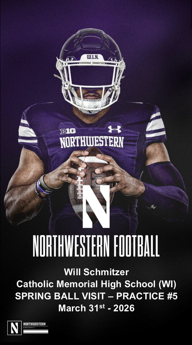 wschmitzer33's tweet photo. Excited to be at Northwestern on Tuesday!
@MJ_NFLDraft @NUFBRecruiting https://t.co/rytIuNQuvD