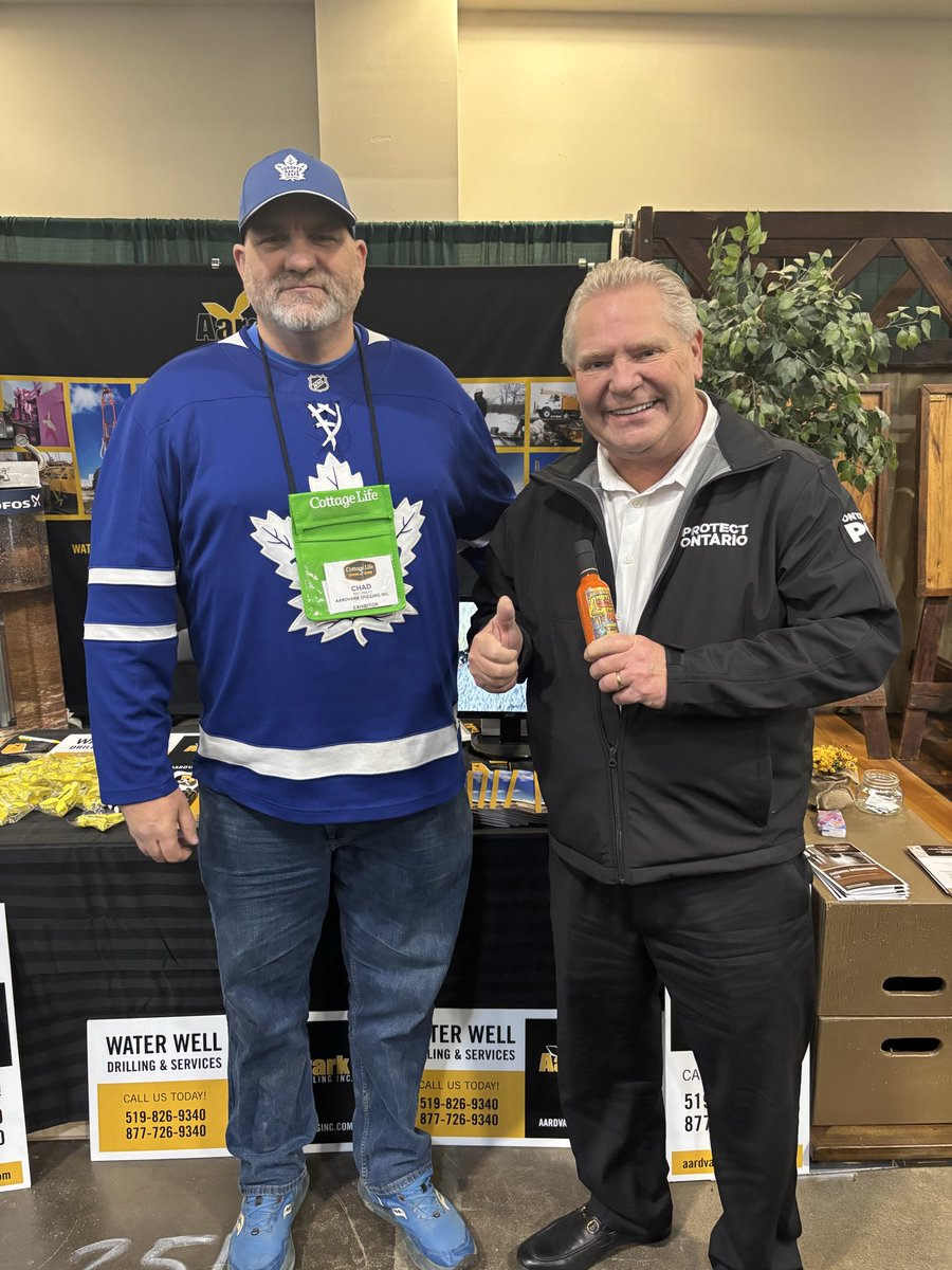 #AardvarkDrilling is enjoying the Spring Cottage Life Show this year so far! Thanks to all who have stopped by, including Premier Doug Ford, and a big shout out to Chad for setting up and hosting the booth. We’re ready for Spring! #CottageLifeShows
