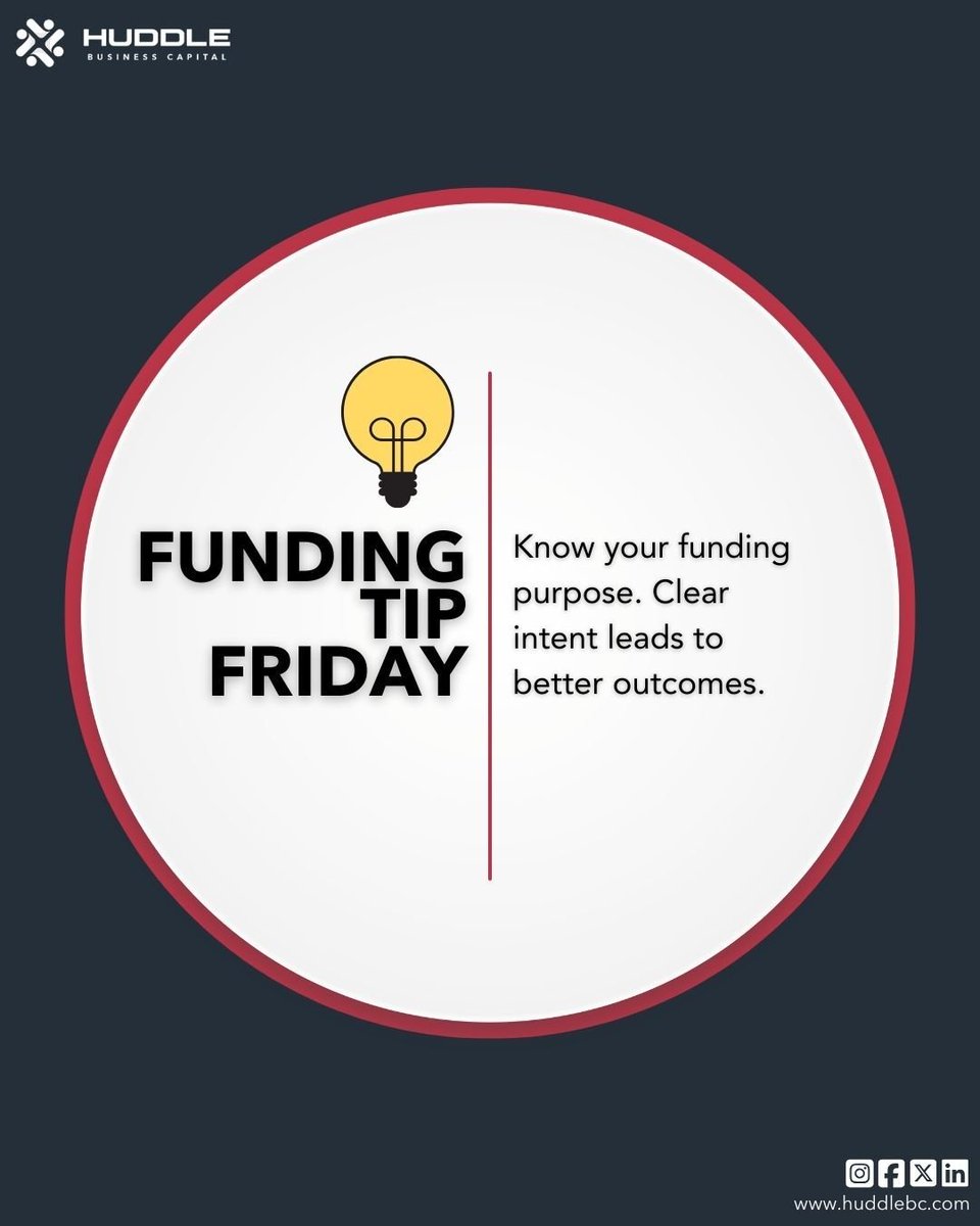 HuddleBizCap's tweet photo. 💡 Funding Tip Friday: What’s the goal? Expansion, inventory, payroll? Knowing your funding purpose helps you secure the right capital.

#FundingTipFriday #BusinessStrategy https://t.co/gBVx2KwzcS