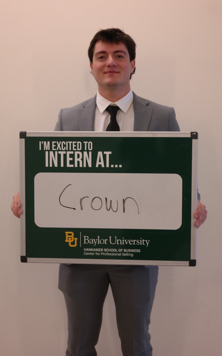 Wishing Michael Lanni a summer of growth and hands-on experience with Crown. #Crown #BaylorProSales