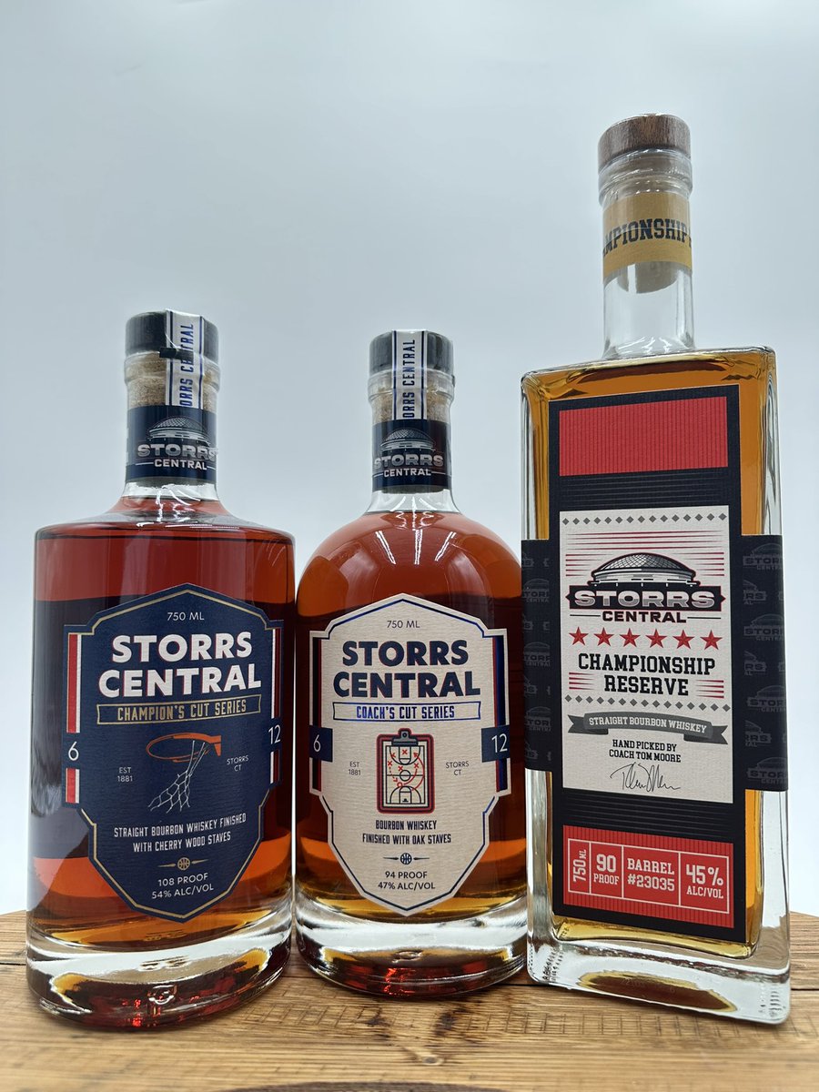 StorrsCentral's tweet photo. What’s your gameday drink of choice? 🥃

Both @UConnMBB and @UConnWBB dancing in the Sweet 16 today — stock up on Storrs Central Bourbon! ⬇️
🔗 https://t.co/Vl3W1V3gNX https://t.co/XLZE2AtnBS