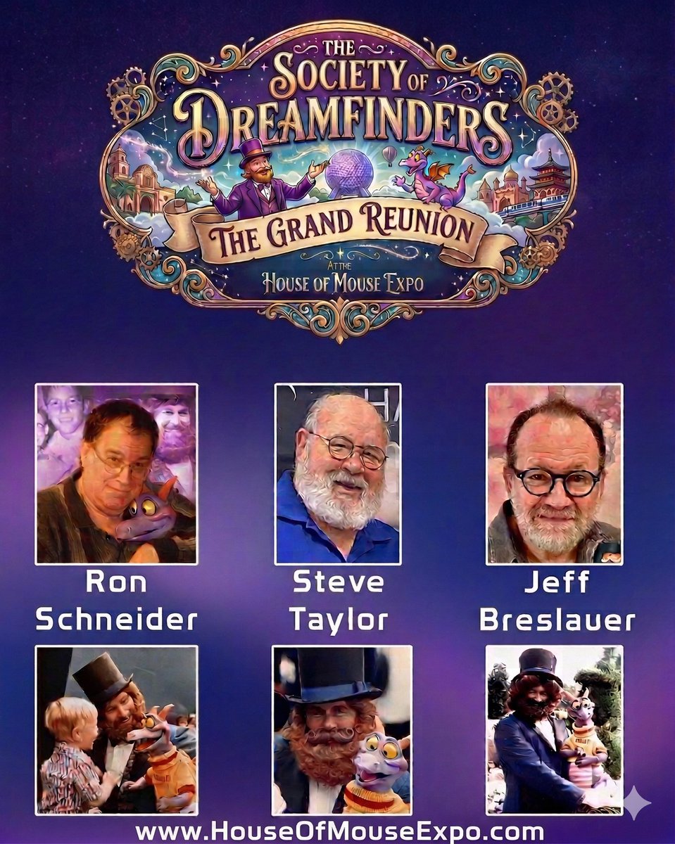 HouseMouseExpo's tweet photo. The Dreamfinders are coming! 💜🌈💜 Get tickets at https://t.co/RGxjbbPxnJ! https://t.co/hGhMVlgY1o