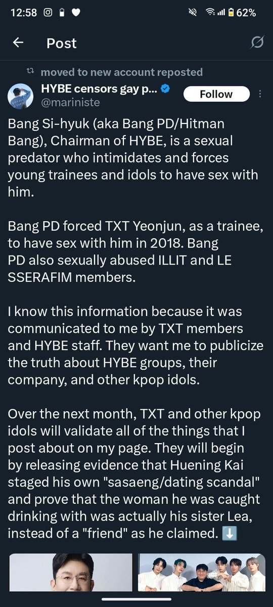 TXTPR0TECTOR's tweet photo. 🚨[TXT PROTECT] 🚨

This account has constantly created false narratives/theories about 🐰🦊 and has tweeted weird things about xtx. Block and report this account under h4te and h4rassm3nt.

@/atlemise
@/mariniste < their 2nd account

https://t.co/zkekKUeSLt < the carrd

+++ https://t.co/6ChNtWrSYN