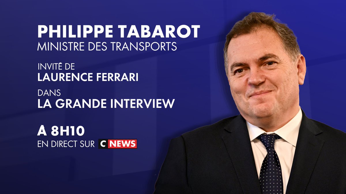 CNEWSLesOFF's tweet image. ⏰#𝗟𝗮𝗚𝗿𝗮𝗻𝗱𝗲𝗜𝗧𝗪 de 𝐋𝐚𝐮𝐫𝐞𝐧𝐜𝐞 𝐅𝐄𝐑𝐑𝐀𝐑𝐈, votre rendez-vous de #LaMatinale @Europe1 @CNEWS à 𝟴𝗛𝟭𝟬 

𝐏𝐡𝐢𝐥𝐢𝐩𝐩𝐞 𝐓𝐀𝐁𝐀𝐑𝐎𝐓 (@PhilippeTabarot), ministre des Transports, sera l'invité de @LaurenceFerrari, ce lundi 30 mars