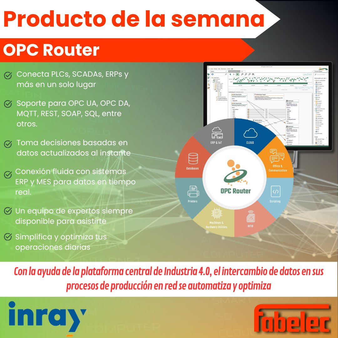 Fabelec's tweet photo. Esta semana queremos destacar OPC router de la marca Inray.  Encuéntralo en https://t.co/1jsN75EfaM junto a nuestra gran gama de productos .   #automatizacion industrial  #innovacion industrial  #soluciones industriales https://t.co/HfKmCbV8yy