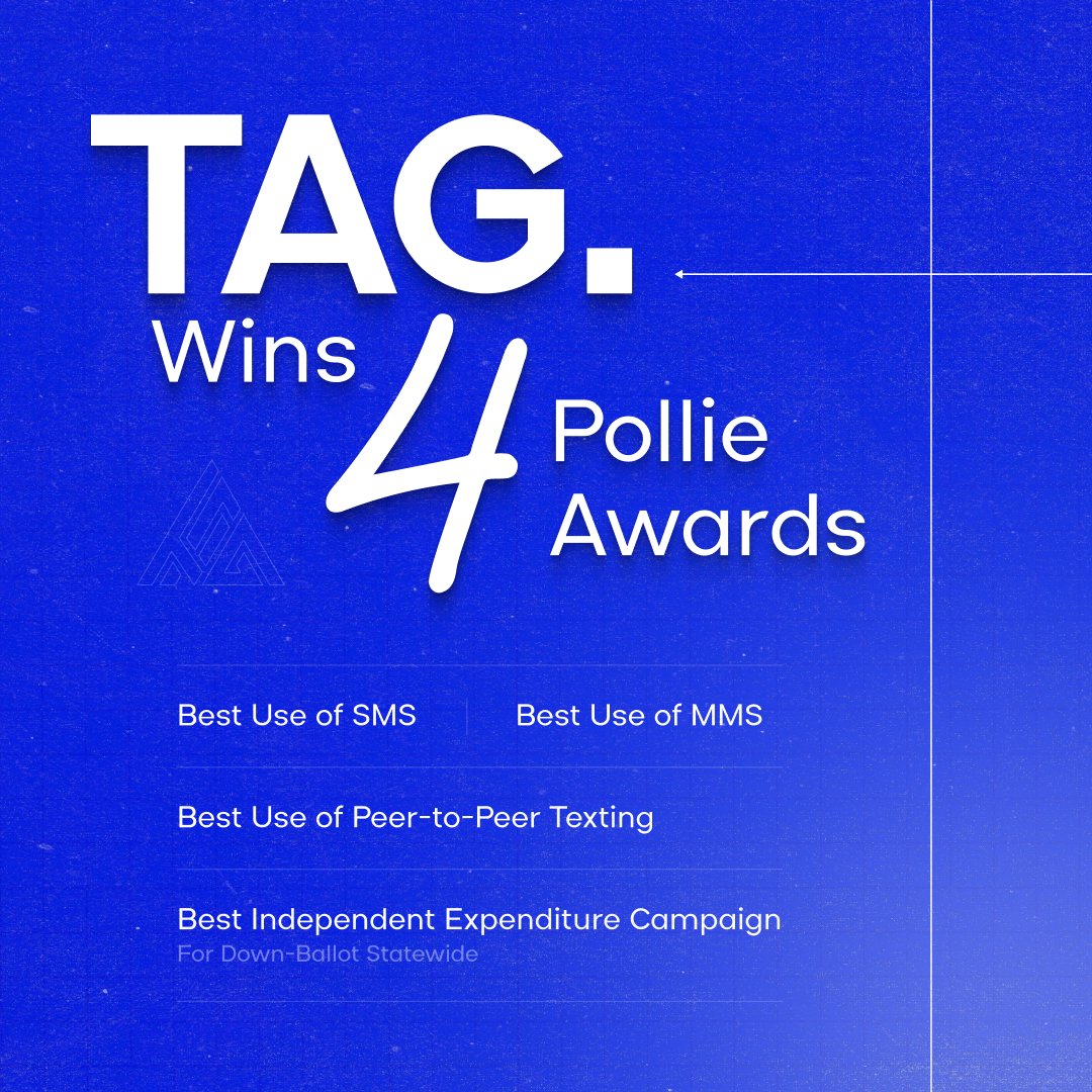 TAG took home 4 Pollie Awards this year 🏆

Three for texting, where cutting through the noise and driving real results is the standard, and one for TV creative that actually sticks.

Grateful to our clients for the trust and to the team that makes it happen.