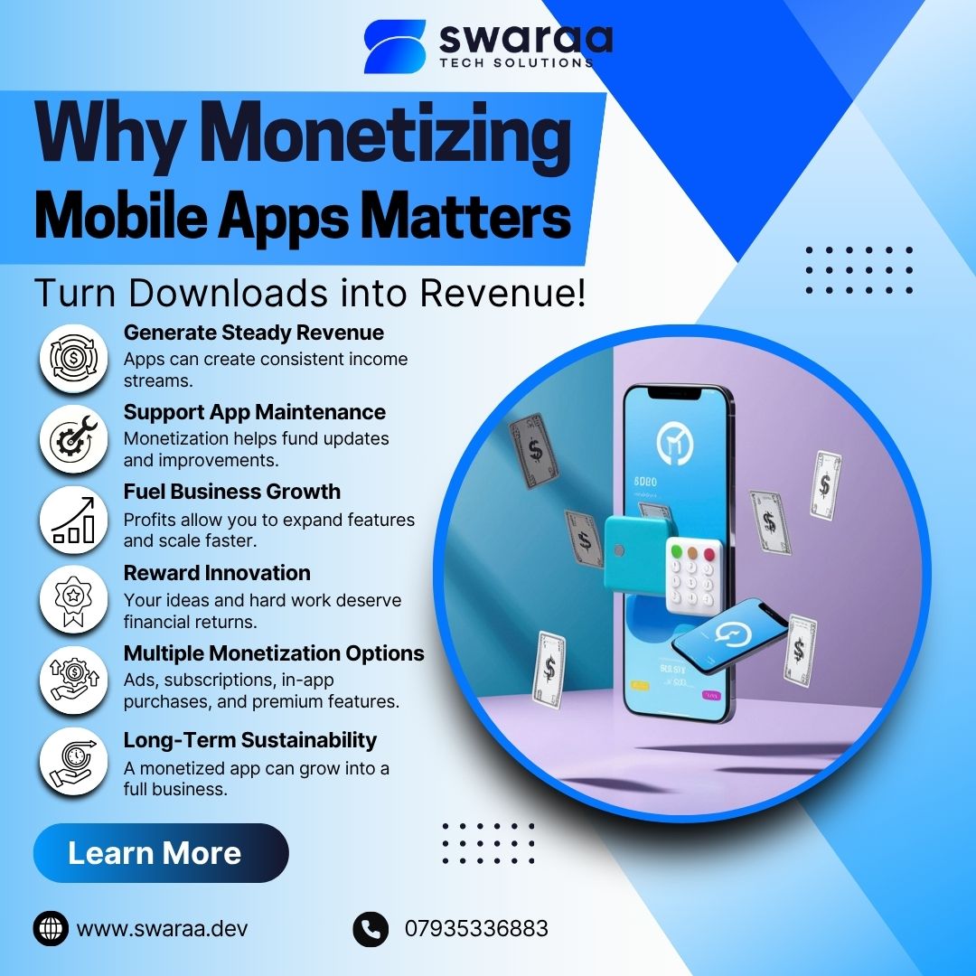 swaraasolutions's tweet image. ✨ Smart monetization turns a simple app into a powerful digital product.

Follow for more!
Visit our website: swaraa.dev
Mail us at: info@swaraa.dev
Call us on: 07935336883

#AppMonetization #MobileAppBusiness #StartupGrowth #MobileAppDevelopment #DigitalProducts