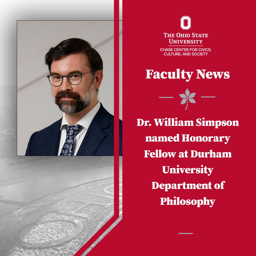 The Chase Center's Dr. William Simpson has been named an Honorary Fellow of the Durham University Department of Philosophy. In this role, he will be spending this summer researching "Minding Your Matter," exploring the philosophy of nature, broadly conceived. 

Congratulations!