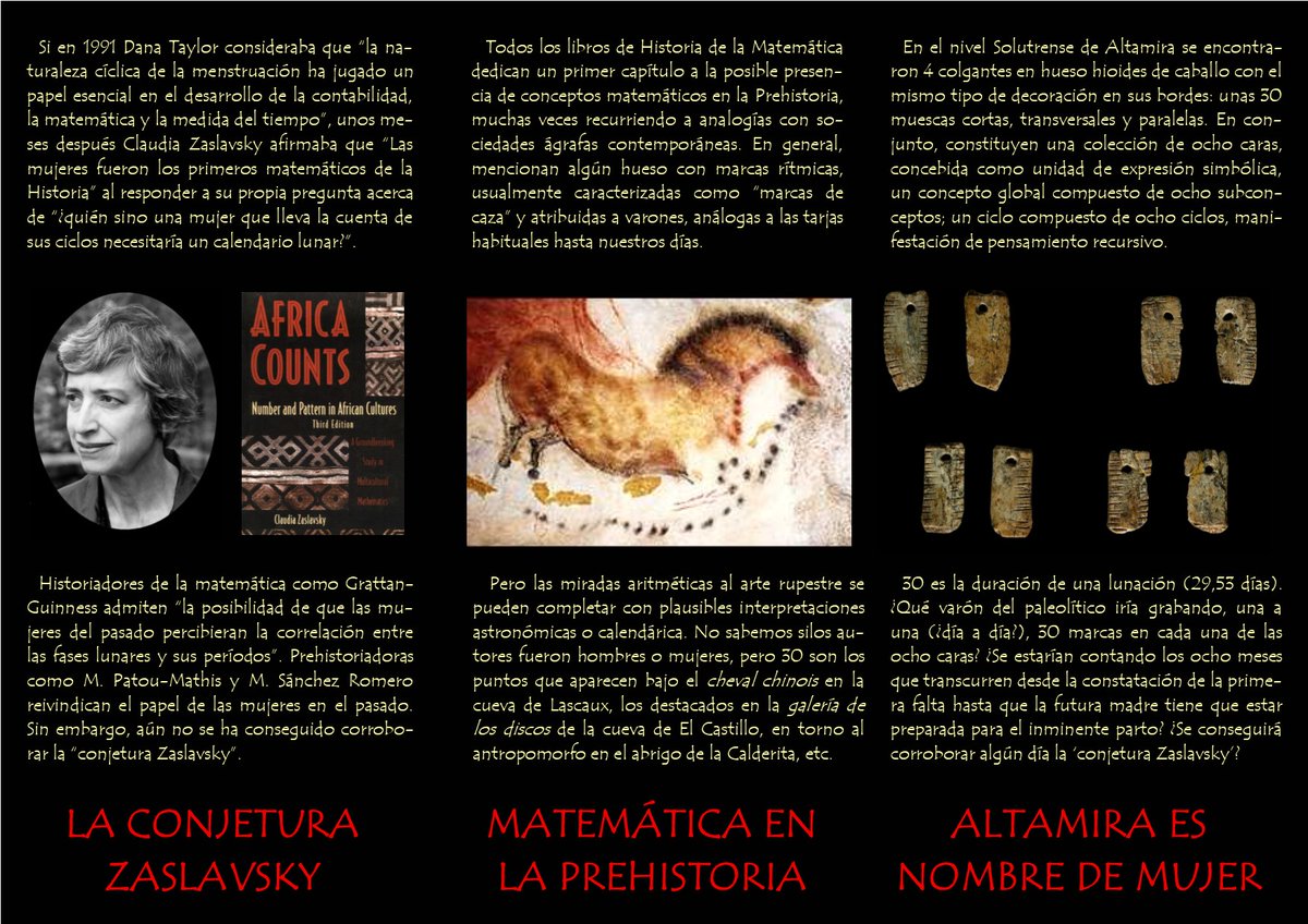 UNEDZamora's tweet image. ¿Fueron las mujeres las primeras matemáticas? 

📌 Conferencia: Prof. Francisco A. González Redondo 📆 Martes 14 de abril | 17:00 h 
📍 Claustro del Colegio Universitario 
🎟️ Entrada libre (hasta el 8 de mayo)
#Prehistoria #MujeresEnLaCiencia #CulturaZamora #UNED #Matemáticas