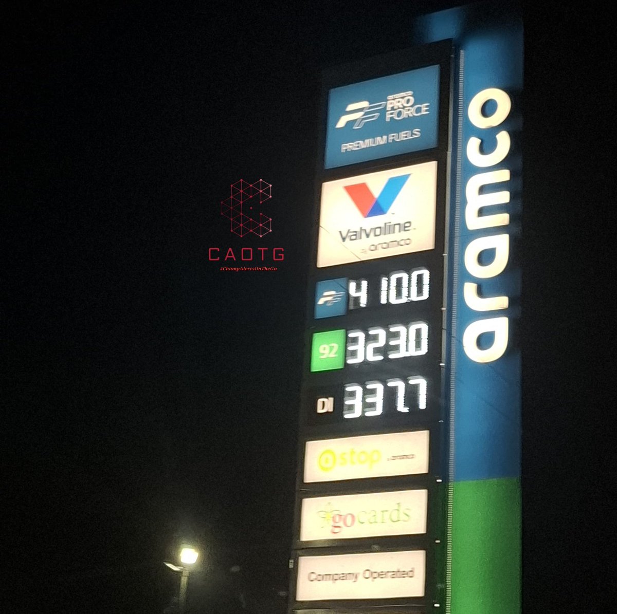 shaheryarhassan's tweet image. #Pakistan: Hi Octane Price down by #Aramco Only. #ChampAlertsOnTheGo #CAOTG 
Aramco has announced a notable reduction in high-octane petrol prices, decreasing the rate by Rs 200 per liter at its fuel stations in Pakistan. The new price is now set at Rs 410 per liter. #CAOTG