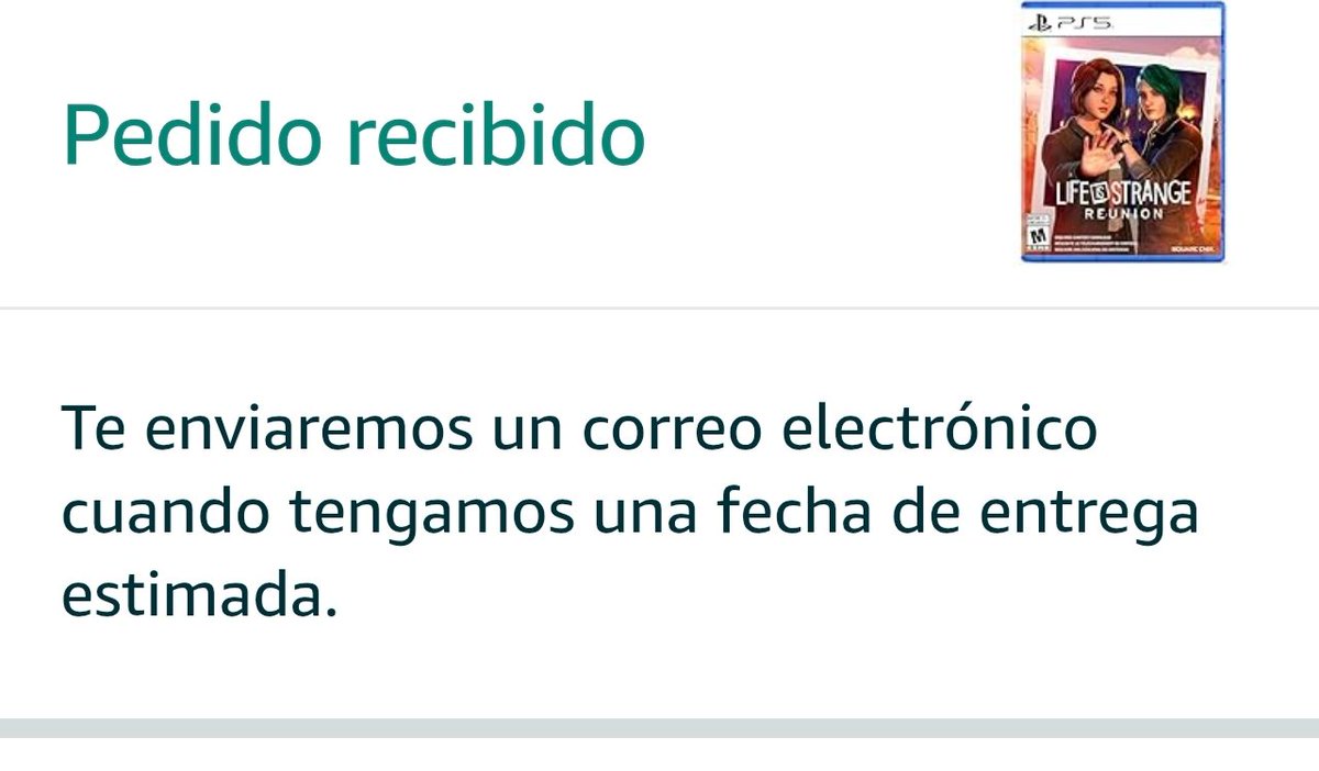 joserober97's tweet photo. @amazon de que mierda sirve hacer reserva si ni siquiera me dan fecha de cuando lo van a enviar
El juego salió ayer, hice la reserva hace más de un mes y se supone que lo entregaban hoy pero no enviaron nada y quitaron la fecha https://t.co/5Voth8LTlH
