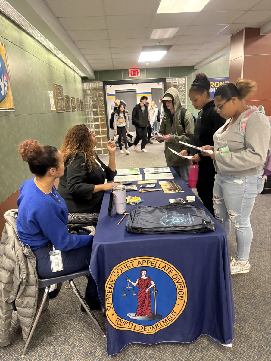 ihscareercenter's tweet image. Thank you NY Courts  Appellate Division 4th Dept  for showcasing summer opportunities and careers in the court system . #summerintern #learnandearn #findout #choices @WestIrondequoit  @IrondequoitHS