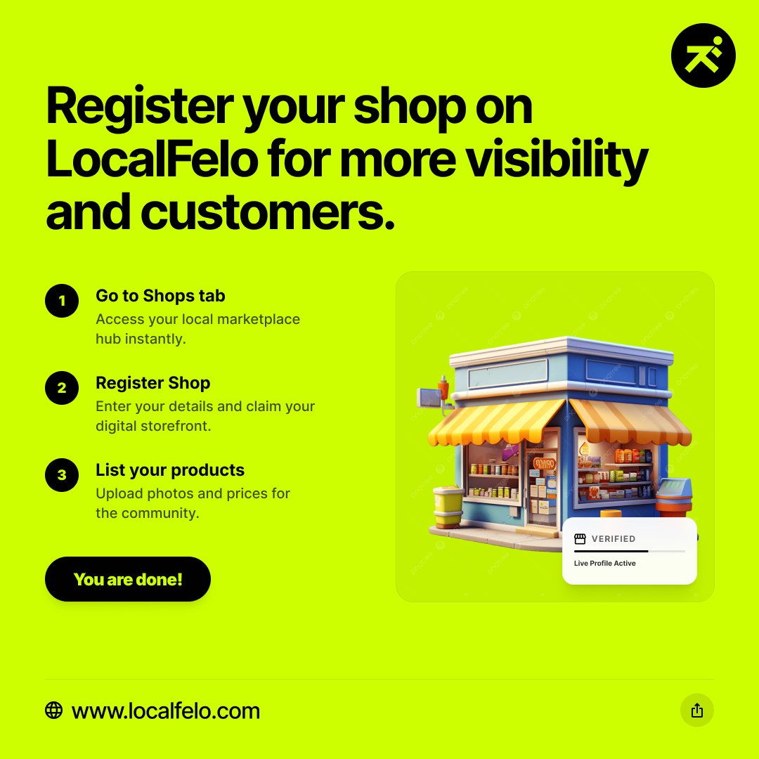 localfelo's tweet photo. Own a shop?

Get discovered by nearby customers with LocalFelo.
More visibility = More business.
#LocalBusiness #StartupIndia #SmallBusiness #LocalFelo #ShopOwners #GrowLocal https://t.co/GQK8ZsLnib