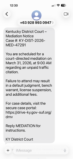 kentuckycourts's tweet photo. ⚠️ Protect Yourself from Scams! ⚠️
Fraudsters are targeting Kentuckians with fake Mediation Notice scams. Stay informed and safeguard your personal information.
👉 Learn more at https://t.co/m3V46bALpx
#ScamAwareness #FraudPrevention #KentuckyCourts https://t.co/i3Ep8jdZfG
