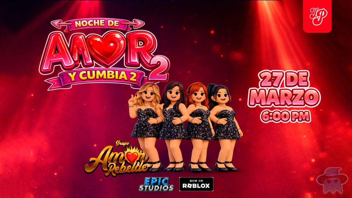Te esperamos hoy para la "NOCHE DE AMOR Y CUMBIA 2" en Juerga Peruana. 🇵🇪💃

Junto a Amor Rebelde para sus mejores éxitos a partir de las 6PM. ✨

🔗 roblox.com/es/games/11614…

#Roblox