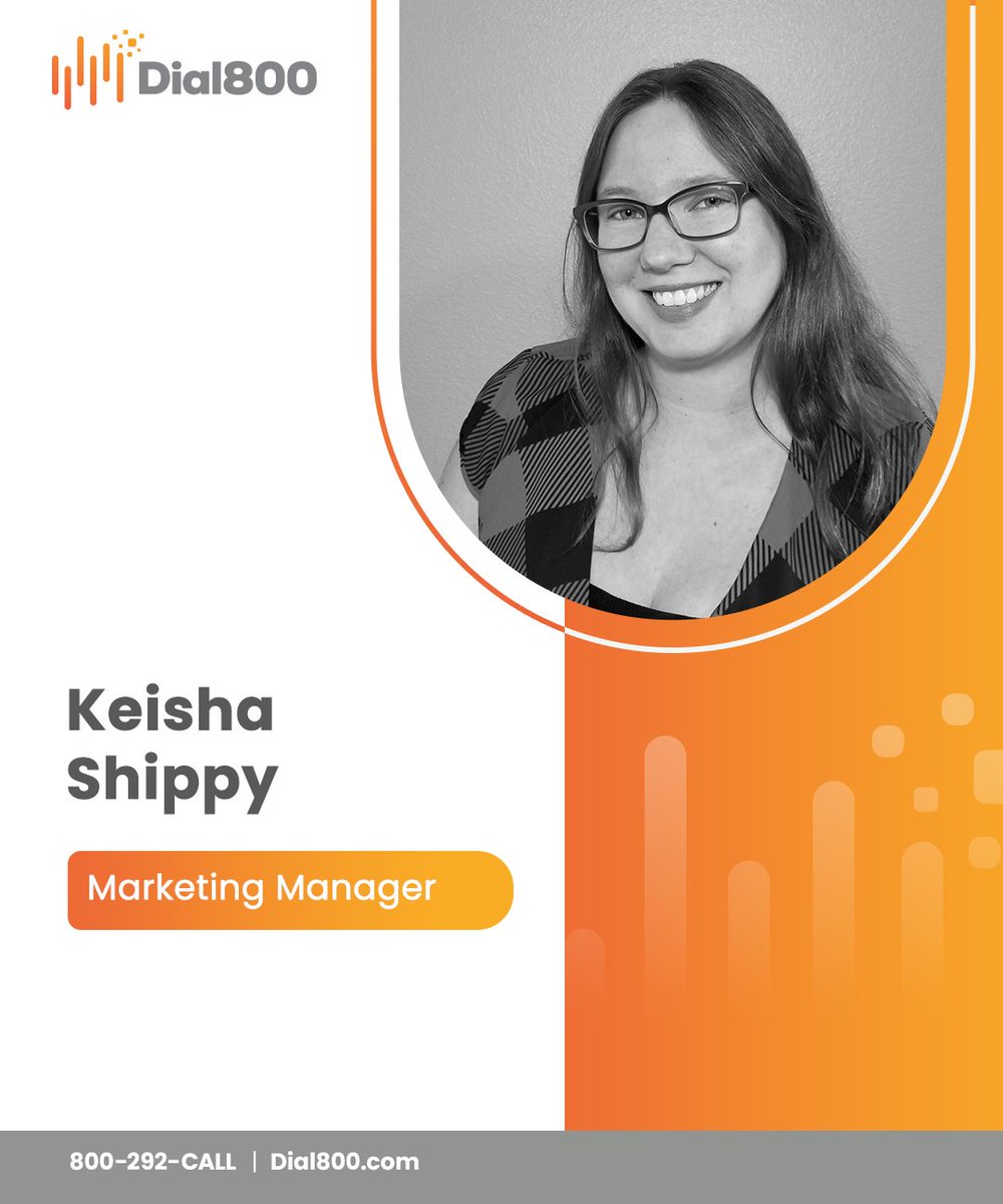 Dial800's tweet photo. Meet Keisha Shippy, Marketing Manager at Dial800.
#Dial800 #EmployeeSpotlight https://t.co/P7yGht1vDm