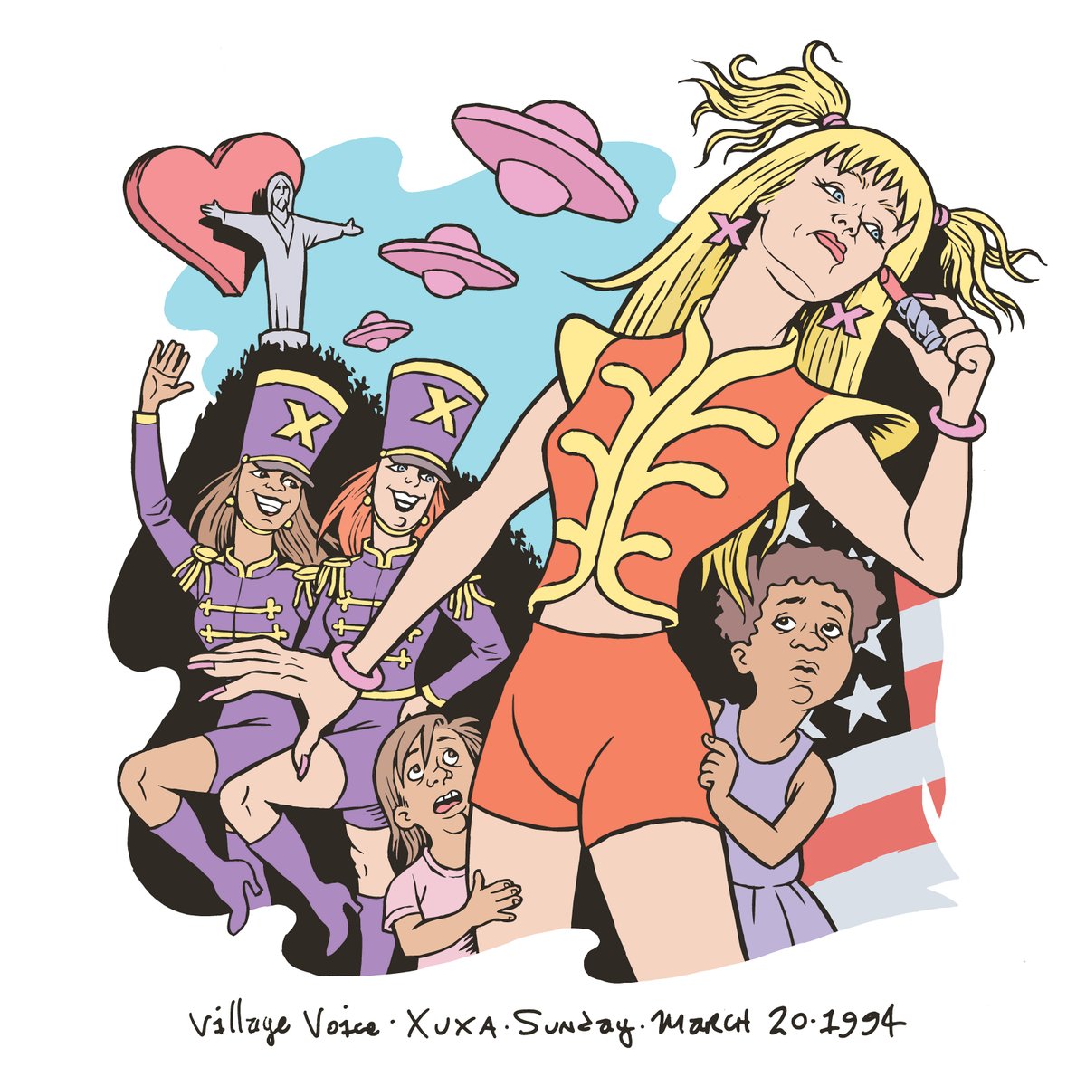 danny_hellman's tweet photo. Maria da Graça Xuxa Meneghel, born March 27, 1963
"Xuxa" illustration by Danny Hellman for the Village Voice, 3/20/94
#illustrator #Illustration #comics #comix #kidsshow #brazil #xuxa https://t.co/icTtHVAxXk