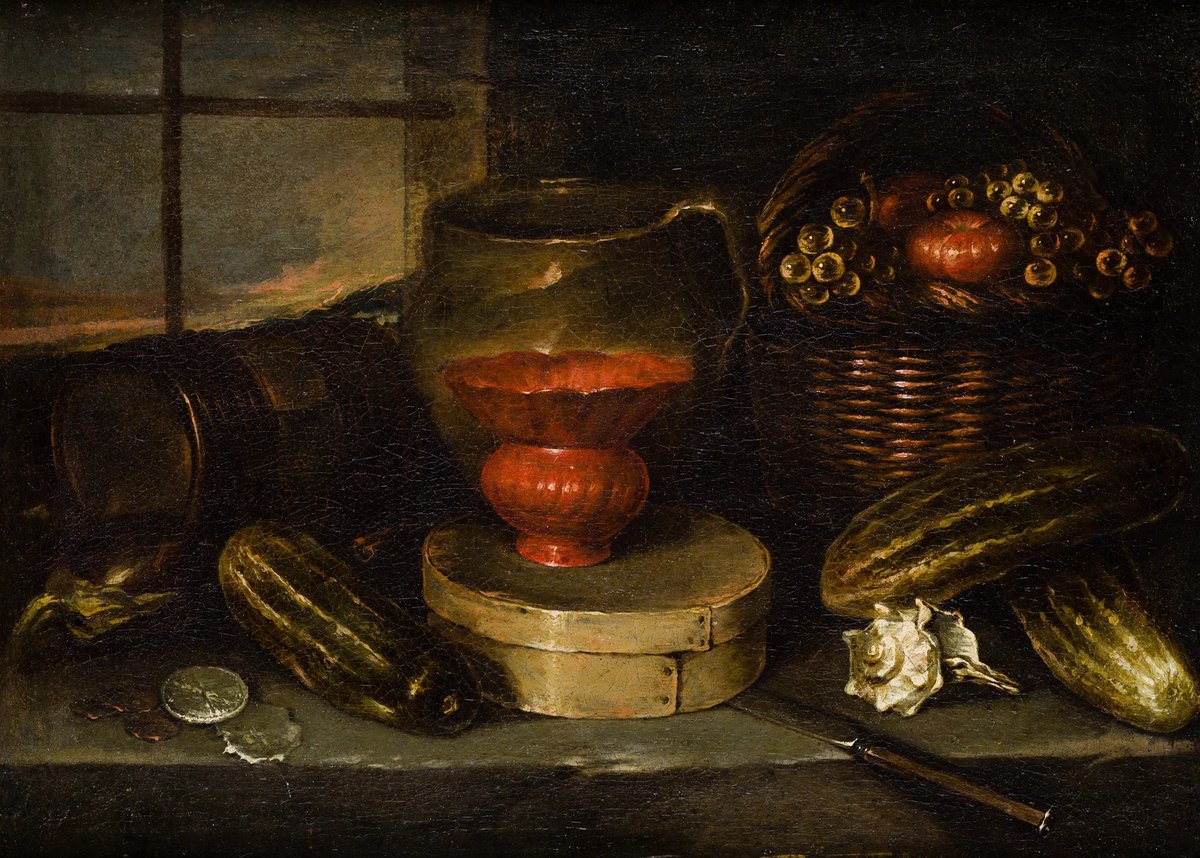 🎨 Francisco Barrera (1595-1658)
"Bodegón de cocina con monedas, búcaro, cacerola y ventana al fondo"

     🏛️ Museo de América, adquisición 2026.