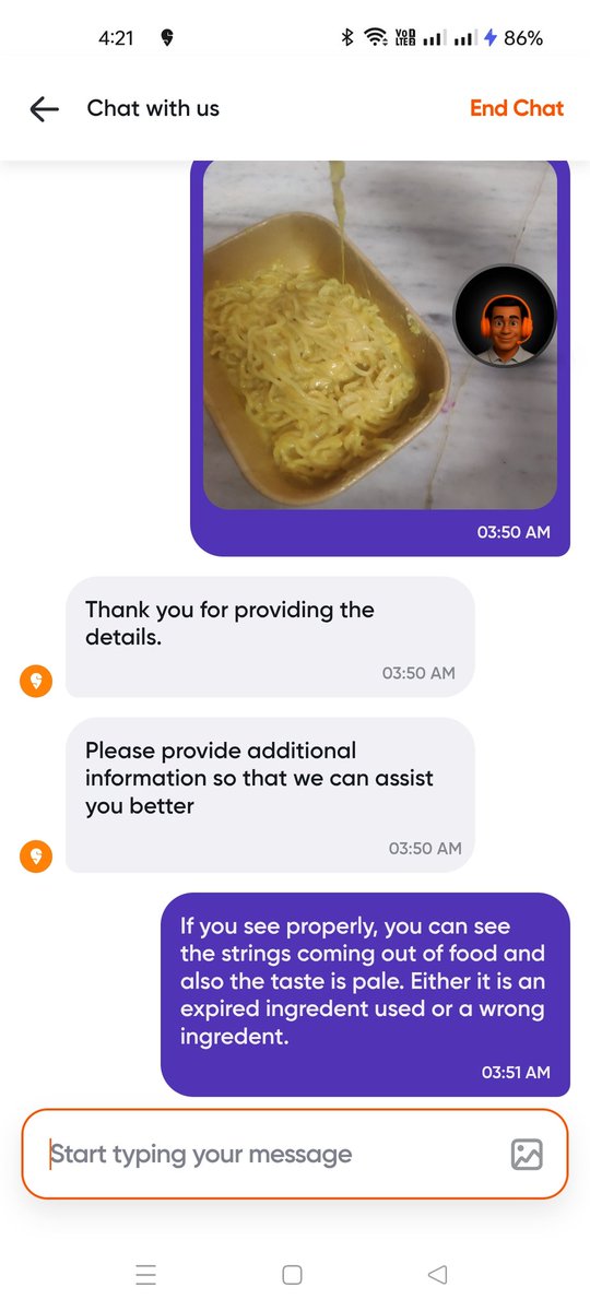 hitts_hs's tweet photo. @Swiggy see how is ur support team is working. No asking concerns and just throwing a partial refund money on customer face to just shut the mouth. How can these things even be tolerated as per your policy? Are the policies designed to handle things in this manner?? @fssaiindia https://t.co/NgbwXZcgrM