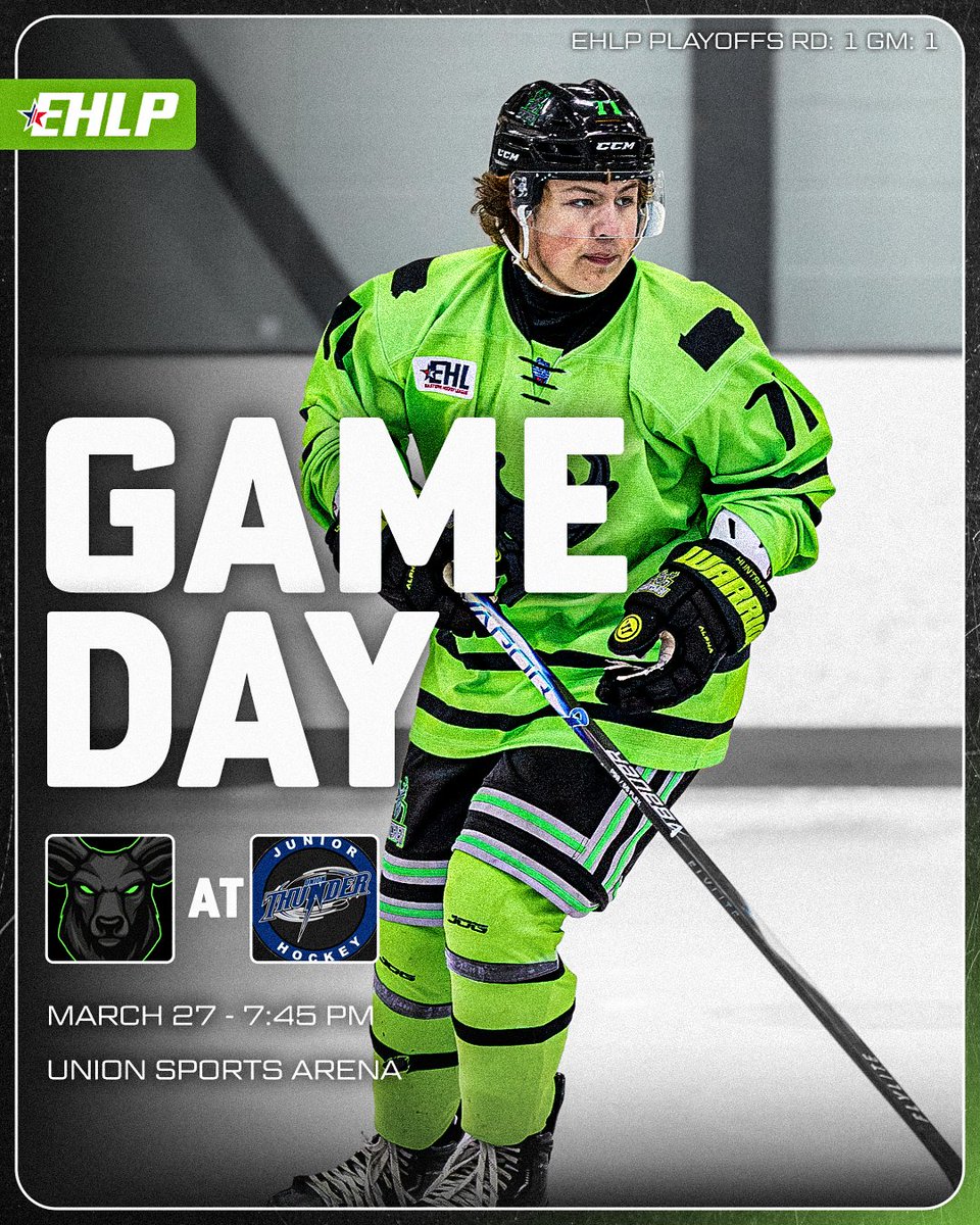 PAHuntsmen's tweet photo. Playoff Hockey ‼️
#Huntsmen on the road to face the Thunder in Game 1 @EHLpremier #EHL #EShow #Hockey https://t.co/5gYgCmAAwp