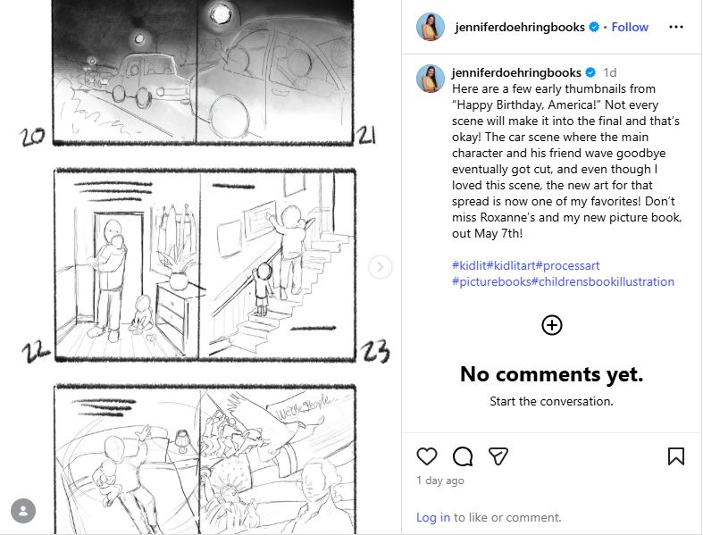RoxanneTroup's tweet image. Love seeing these process #illustrations from the fabulous @jendoehring ! Check out her art in our upcoming release from @AlbertWhitman #fireworks #America250 #4thofJuly 

instagram.com/p/DWWlGEalHhg/