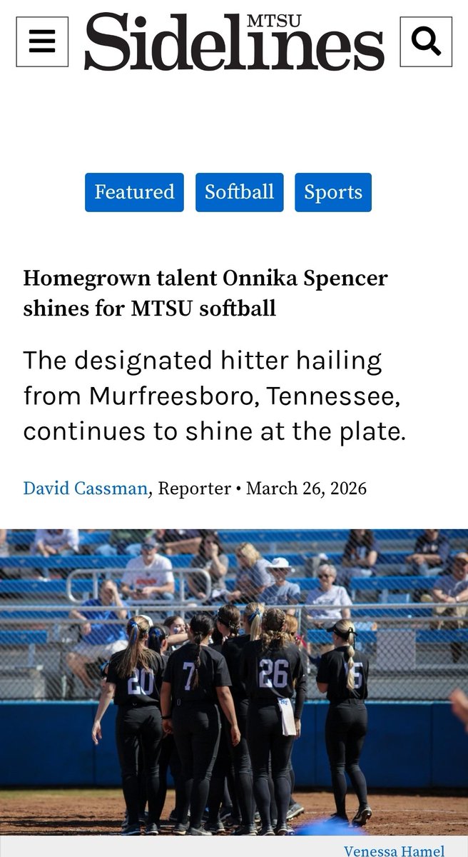 OMojo04's tweet photo. LET'S GOOOOO!!! 💙💙🥎🫶🏾 #BTA
@MTSU @MT_Softball @MTSUNews @ConferenceUSA https://t.co/10OeXkVEgg
