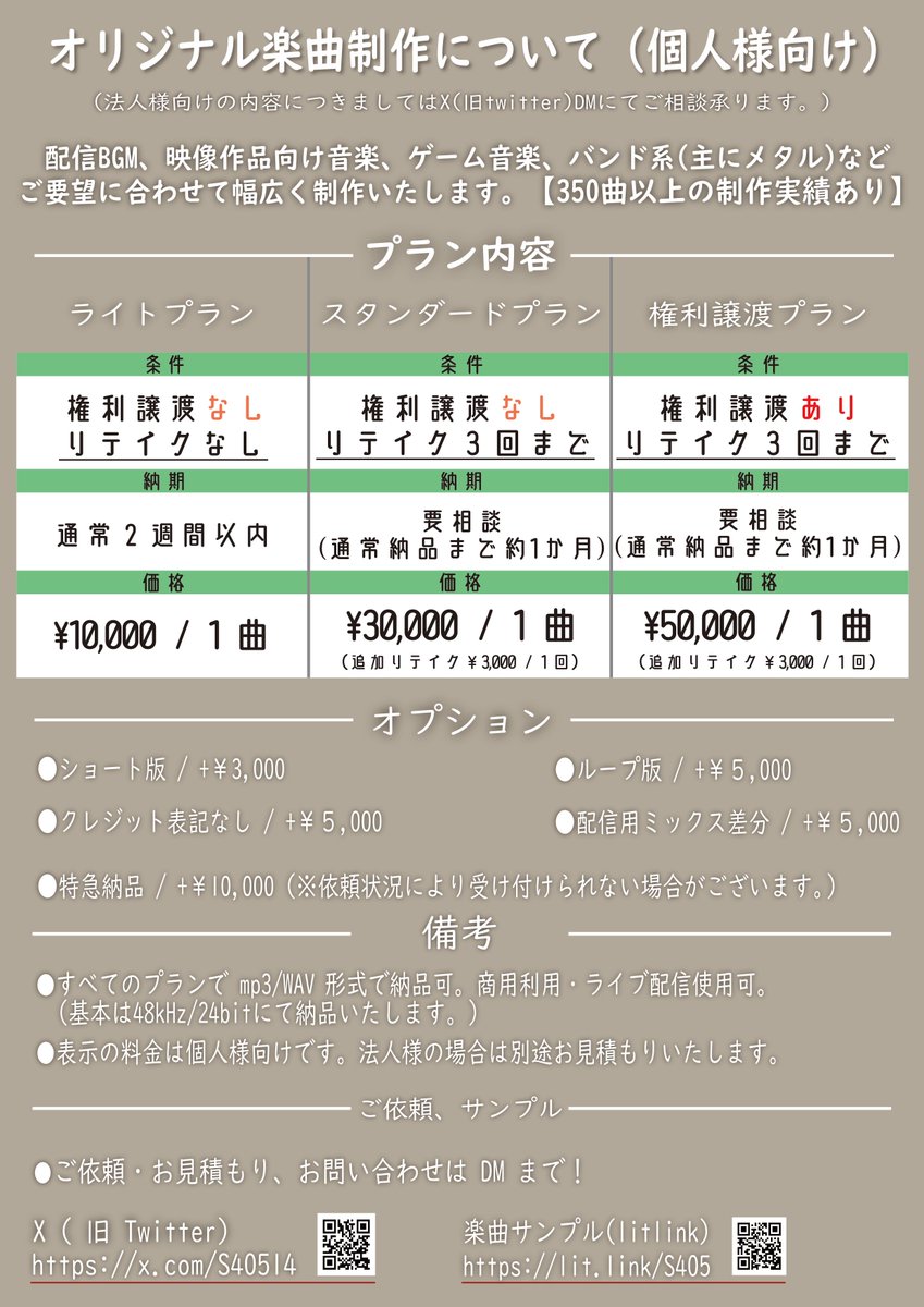 S405//SHOGO "作曲依頼募集中”固定ポスト tweet media