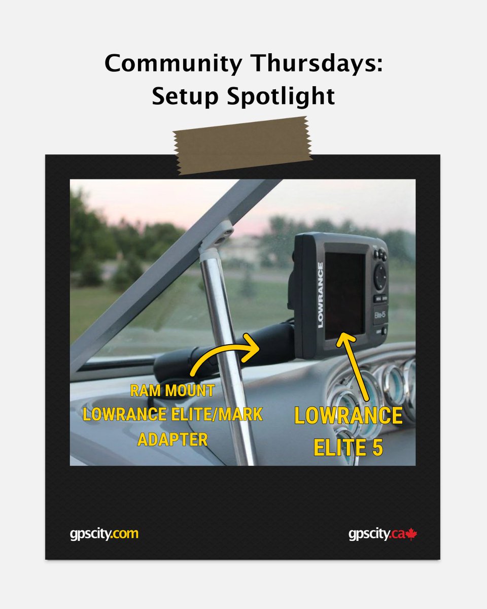 Greg from North Dakota needed a mount that actually worked with his tight dash space, so he waited for the RAM Mount Lowrance Elite/Mark Adapter to pair with his Lowrance Elite 5. 

Worth it.

Tag <a href="/gpscity/">GPS City</a> for a chance to be featured on Community Thursdays