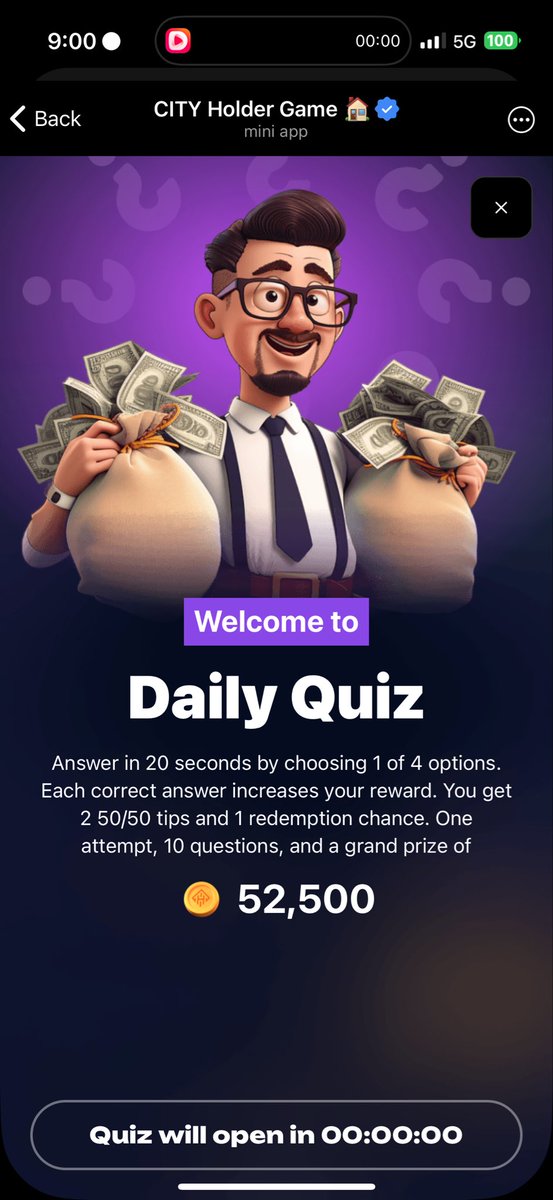 <a href="/city_holder/">CITY Holder</a> Also the daily quiz has said it’s live and ready for the past 17h or so? I’ve refreshed and my wifi has been reset, because my phones been turned off and on - the button isn’t working. Also please fix my rewards from last season!