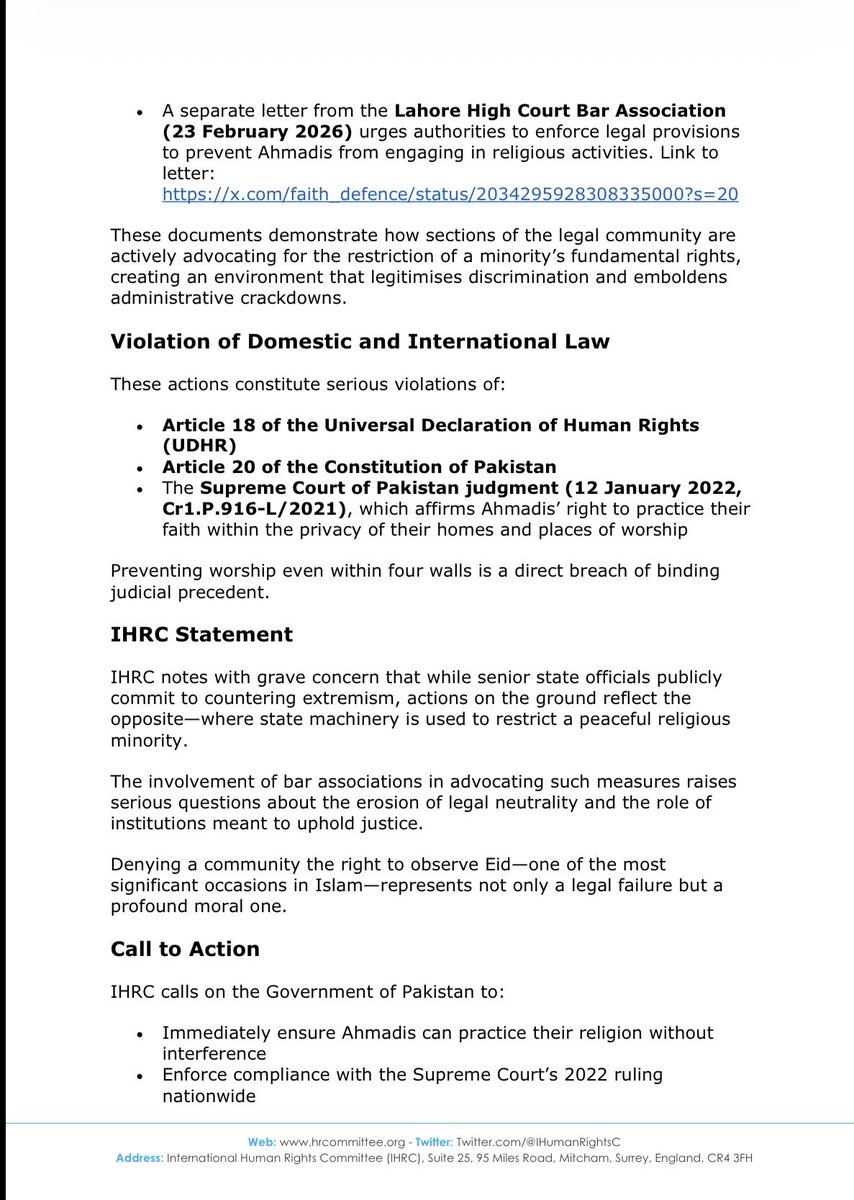 International Human Rights Committee (IHRC) tweet media