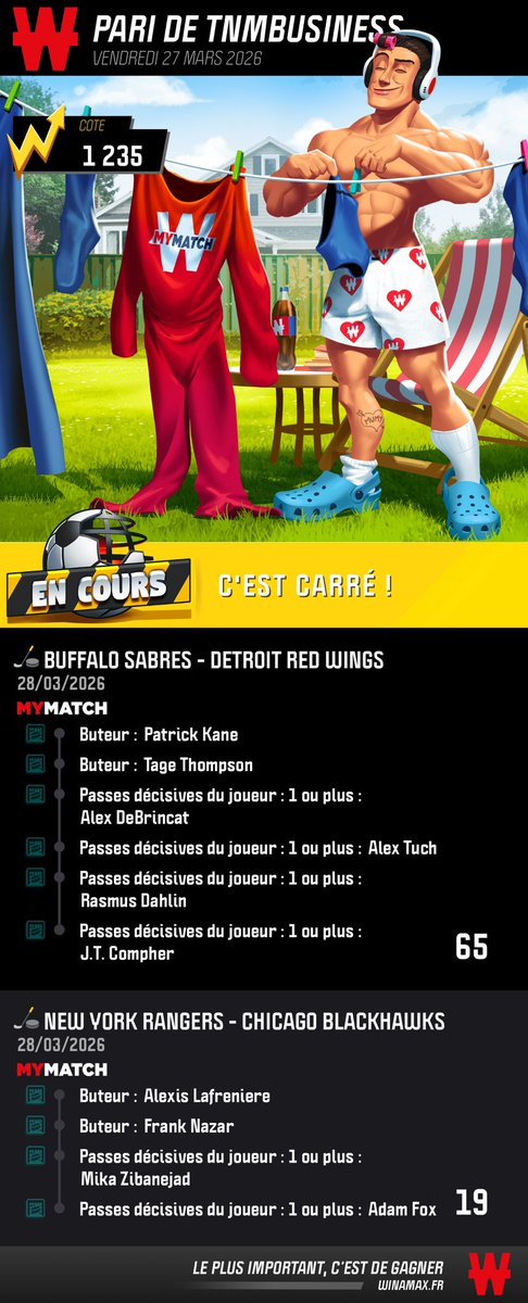 TNpro01's tweet photo. Jackpots du soir 🪄 #Teamparieur #nhl https://t.co/pPmqOfZQkK