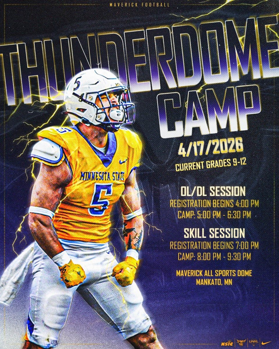 BradenPoehls's tweet photo. Thank you @CoachJakeIery and @MinnStFootball for the Camp and Junior Day invites! https://t.co/uc8wXRzcro
