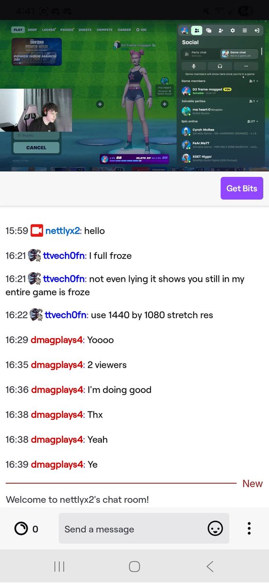 Dmagplaysfn's tweet photo. This twitch streamer needs your help his user is nettlyx2 he is a new streamer trying to go big so go give him a follow and don't be mean he is such a good guy https://t.co/ykQkx9PW8R
