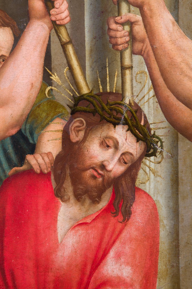 jfainaud's tweet photo. Feliç que la Coronació d'espines de  Pere Nunyes (c. 1545), que ens fou confiada per la família Calzado de Dalmases, hagi arribat al @MuseuNac_Cat  un 25/3, el mateix dia que va néixer el pare, Joan Ainaud de Lasarte, pioner en l'estudi d'aquest pintor i antic director del  museu https://t.co/JCxNR4JN7T