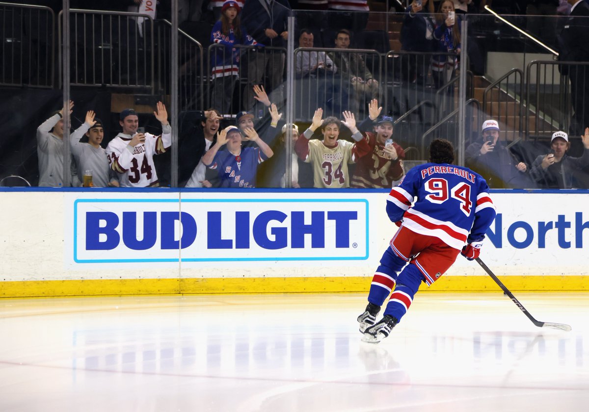 April 2, 2025: Drew Fortescue and BC teammates attend Gabe Perreault's NHL debut

March 27, 2026: Gabe Perreault plays in and BC teammates attend Drew Fortescue's NHL debut