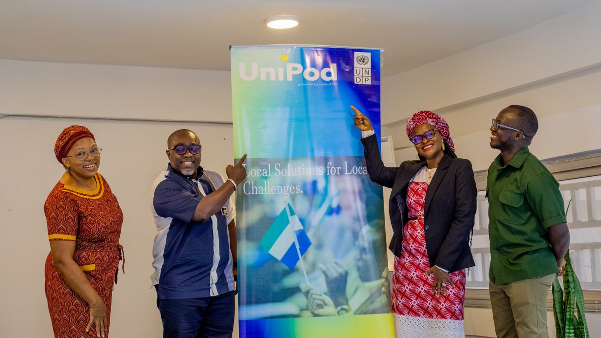 UNDPSierraLeone's tweet photo. Res.Rep. @FredAmpiah met with Minister Haja Ramatulai Wurie of @techhigheredu  to discuss  #UniPod as a national hub for innovation, skills, and entrepreneurship in 🇸🇱 universities.
UNDP continues to support young people to innovate, create solutions, and access opportunities.
 #Innovation #YouthEmpowerment #Timbuktoo
@UNDPAfrica 
@UNDPWACA 
@timbuktooafrica