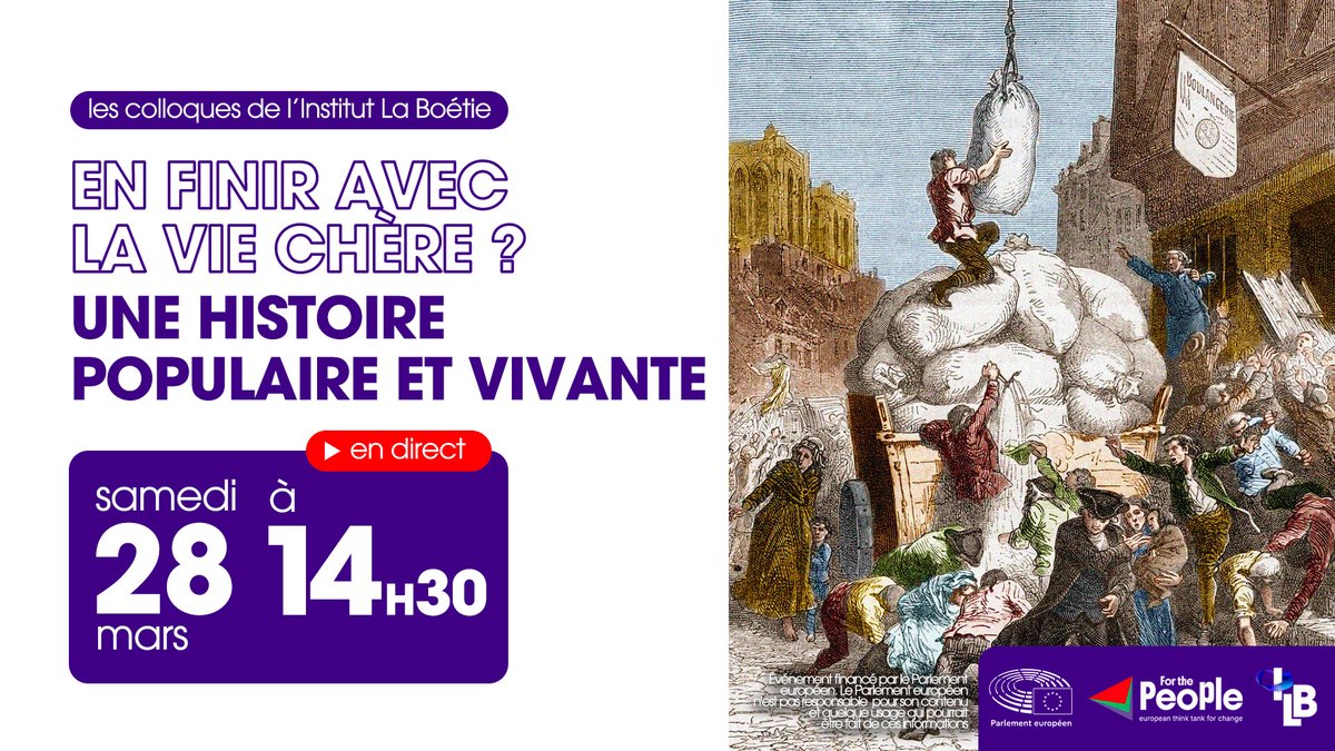 i_laboetie's tweet photo. 🟣 Demain à 14h30 suivez en direct notre colloque « En finir avec la vie chère ? Une histoire populaire et vivante »

Avec @MathildePanot, Fanny Gallot, Corinne Maitte, Antoine Bernard de Raymond, Mathieu Bonzom, Dominique Paturel et Eléonore Schmitt

👉 https://t.co/zhcv8wzVDJ https://t.co/y8uzKJWzFK