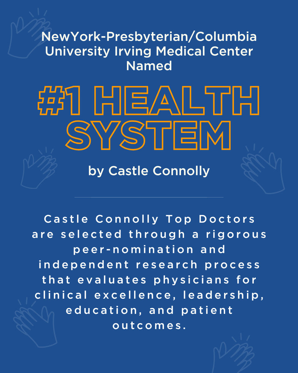 ColumbiaNeuro's tweet photo. #1 in the nation!

NewYork-Presbyterian/Columbia University has been named the #1 health system in the U.S. by Castle Connolly, with 15+ Columbia Neurosurgery faculty recognized as Top Doctors.

Proud to be part of shaping the future of neurological care!

https://t.co/rc1DcMqx9W https://t.co/iShbB0mVII