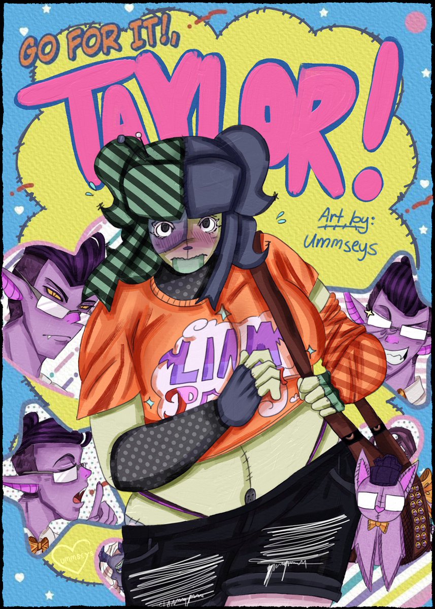 ummseys's tweet image. Old trend - New art 
(well actually I did this like a month ago but let's pretend I didn't)
🫡 #monstercon #monsterprom