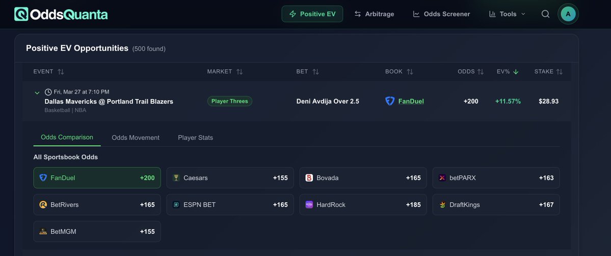 OddsQuanta tweet media