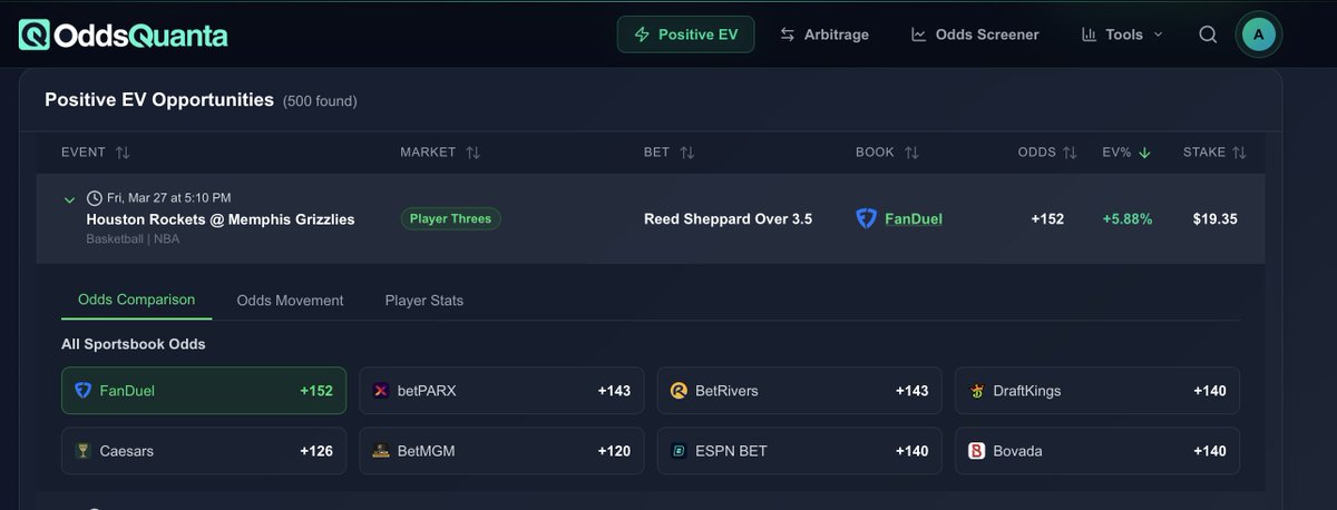 OddsQuanta tweet media