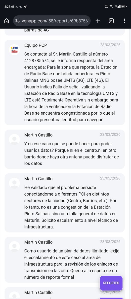 mc9369432's tweet photo. Hola @SomosMovilnet_ @VenAppSocial Sigo sin datos en Maturín pese a tener Plan Ilimitado. Me dicen que es falla de la antena local, pero he demostrado con pruebas técnicas (cambio de PCI y dispositivo) que la falla es regional.  #Movilnet #Maturin"

Aquí los reportes🧵👇 https://t.co/H3fUHdjbg7