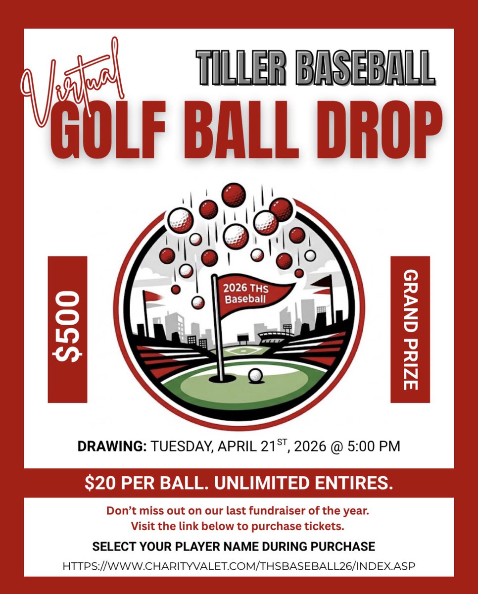 tustinbaseball's tweet photo. Our annual golf ball drop is our final fundraiser for 25-26.  For a $20 ticket, first prize is $500!   

Go to https://t.co/BemfRM00U7 to get your tickets today!! https://t.co/DAJvC9NuGM