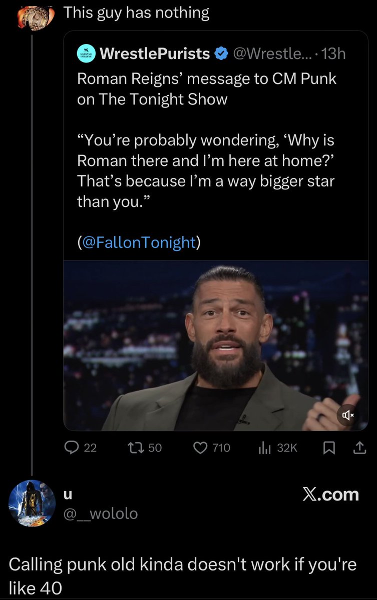 spiritbomb_goku's tweet photo. Punk instantly got physical for roman calling him “old” what do you even watching man . Twitter is so retarded in the storyline in kayfabe it indeed did work . But people on here act obtuse https://t.co/Xrg6ngrSP4