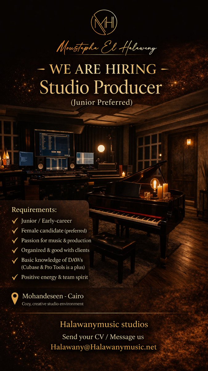 لو ب تبحث عن فرصة عمل Halawanymusic studios