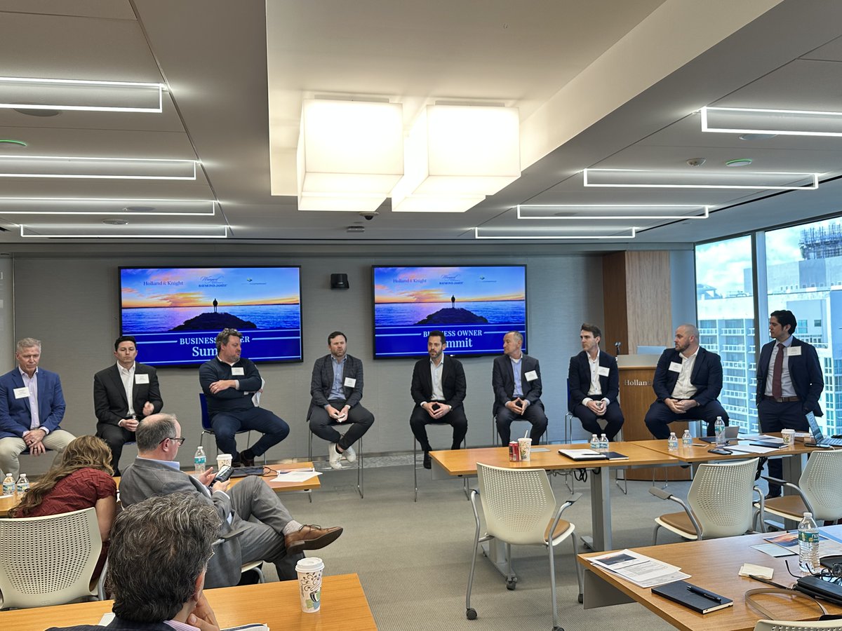 Holland_Knight's tweet image. Holland &amp;amp; Knight was pleased to host a #Business Owner Summit at our #Miami office. The event featured thoughtful discussions on exit planning, #financial strategy and preparing for a successful business transition. We appreciated the opportunity to collaborate with
